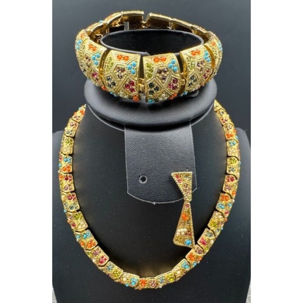 Demi Parure Vintage D'Orlan Necklace Bracelet One Earring  Buried Treasure Colle